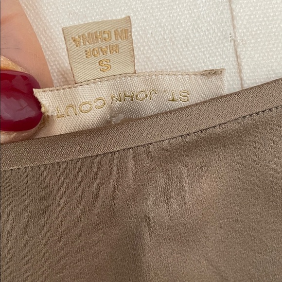 St John Couture Bronze Satin Like Women's Tank Top Shell Small Holiday - Picture 7 of 10